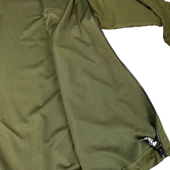 Victoria's Secret PINK Anorak Jacket Womens M Olive Mesh Lined Hooded Full Zip - Picture 12 of 16